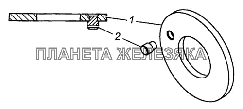 Шайба упорная блока шестерен заднего хода в сборе 14.1701086 КамАЗ-4308