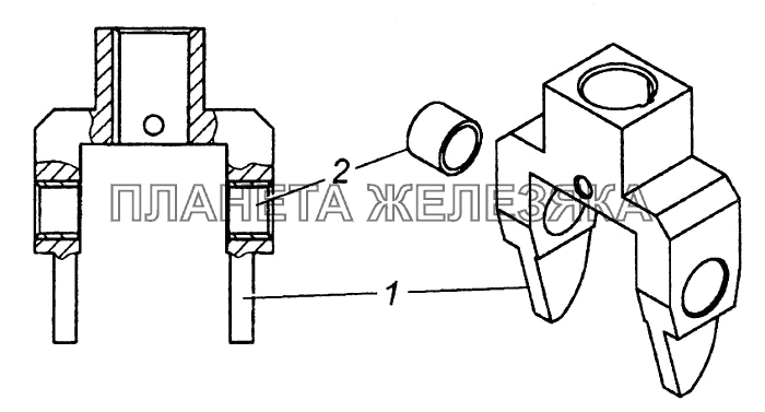 Вилка с втулками в сборе 4308-1703494 КамАЗ-4308