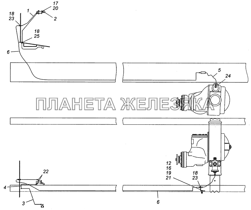 Привод блокировки межколесного дифференциала Э4308-2411010 КамАЗ-4308