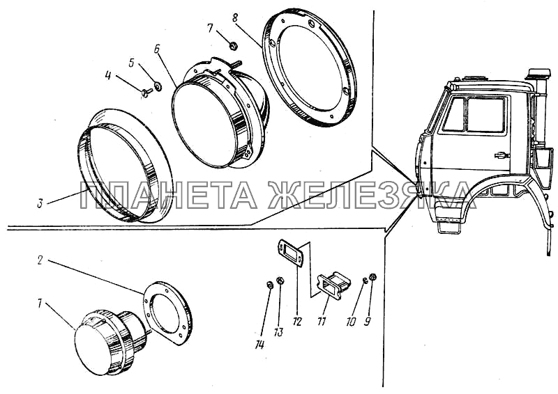 Фары и фонари передние КамАЗ-43101