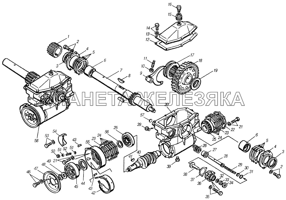 Редуктор лебедки КамАЗ-4310 (каталог 2004 г)