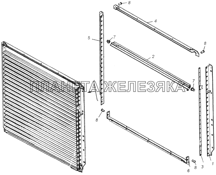 Жалюзи радиатора КамАЗ-4326 (каталог 2003г)