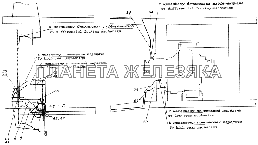 Установка управления раздаточной коробкой КамАЗ-43114