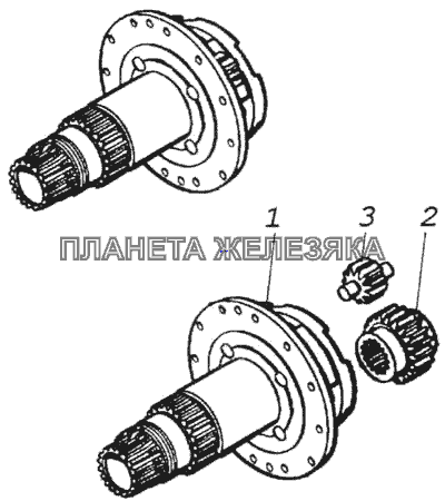 Обойма дифференциала раздаточной коробки с сателлитами КамАЗ-43118