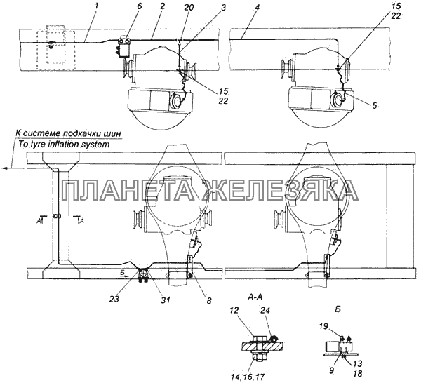 Привод межколесной блокировки КамАЗ-43114