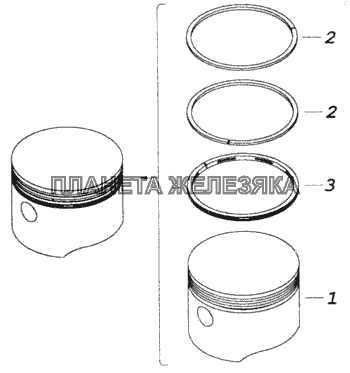 Поршень в сборе КамАЗ-4326 (каталог 2003г)