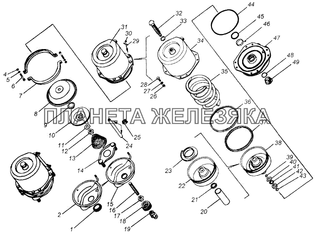 Камера тормозная с пружинным энергоаккумулятором тип 24/24 КамАЗ-4326 (каталог 2003г)