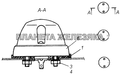 Установка фонарей автопоезда КамАЗ-4326 (каталог 2003г)