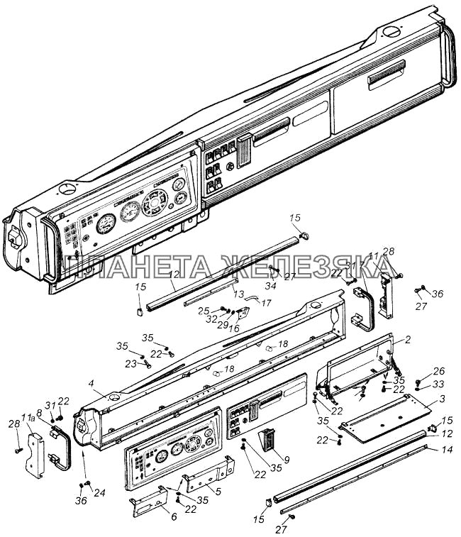 Установка панели приборов КамАЗ-43118