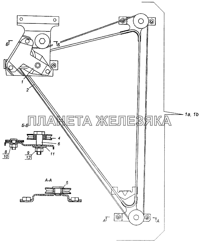 Стеклоподъемник двери левый КамАЗ-43118