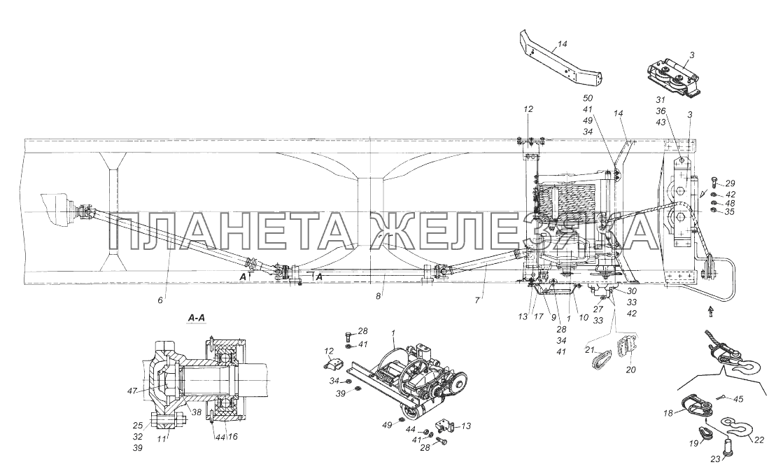 43114-4500010 Установка лебедки КамАЗ-43118 (Евро 4)