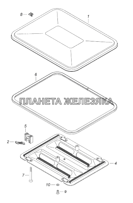 53205-5713008 Установка вентиляционного люка крыши КамАЗ-43118 (Евро 4)