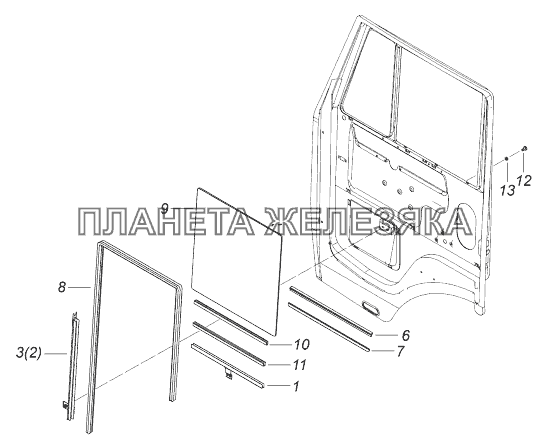 65115-6110005 Установка опускных стекол КамАЗ-43118 (Евро 4)