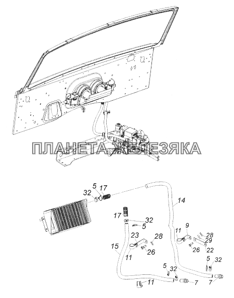 5308-8100007-50 Установка шлангов системы отопления КамАЗ-43118 (Евро 4)