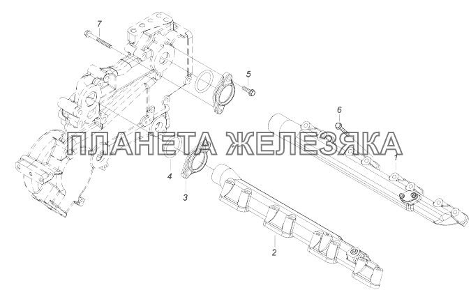 7406.1303002 Установка водяных трубж КамАЗ-43118 (Евро 4)