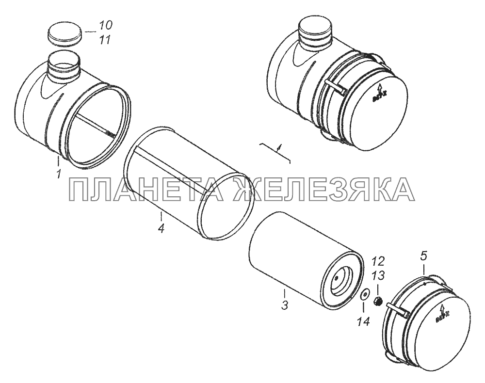 740.1109510-03 Фильтр воздушный КамАЗ-43253 (Часть-1)