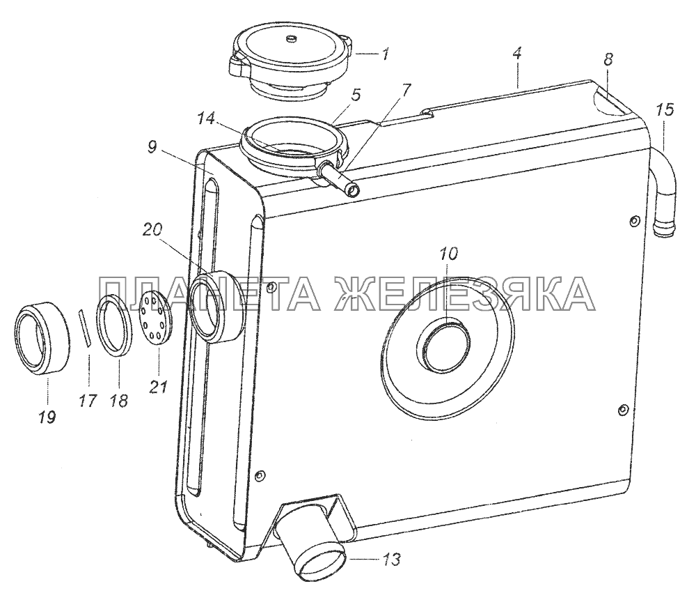 4308-1311010 Бачок расширительный КамАЗ-43253 (Часть-1)