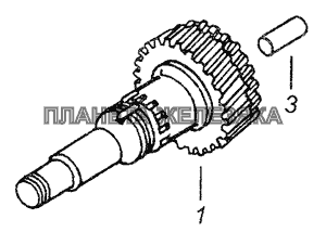 142.1701027-10 Вал первичный коробки передач со втулкой КамАЗ-43253 (Часть-1)