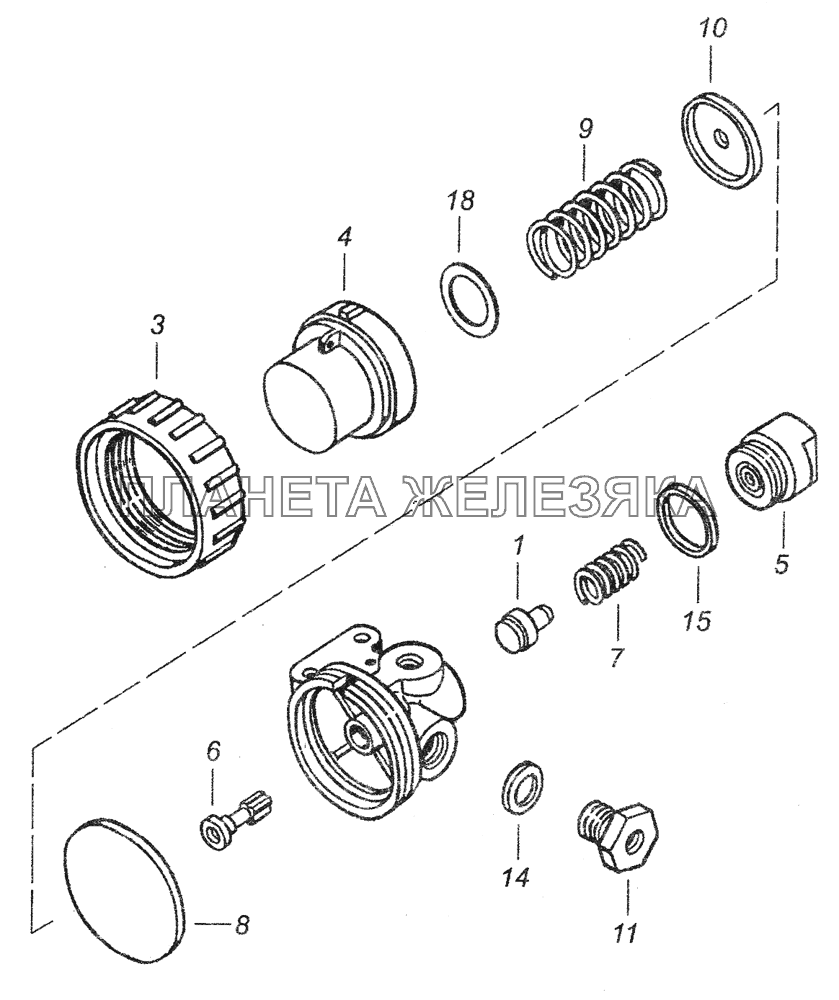 15.1772100 Редукционный клапан управления механизмом переключения КамАЗ-43253 (Часть-1)