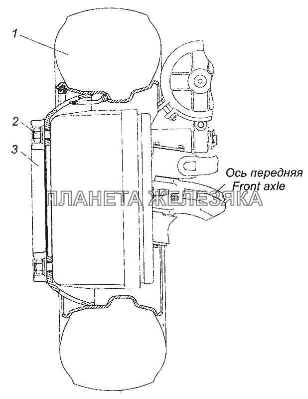 65116-3101002 Установка передних стальных колес КамАЗ-43253 (Часть-1)