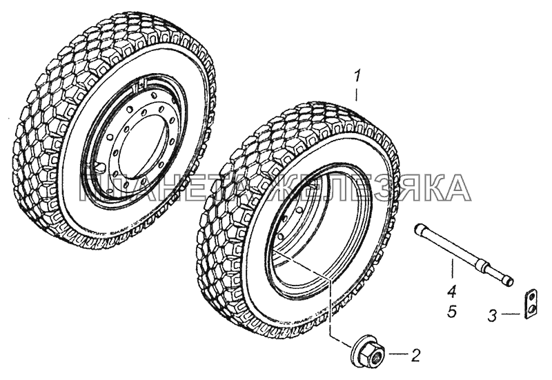 65115-3101003-50 Установка сдвоенных дисковых колес КамАЗ-43253 (Часть-1)