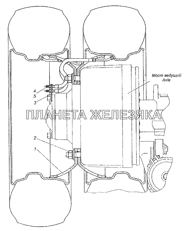 65116-3101003 Установка сдвоенных стальных колёс КамАЗ-43253 (Часть-1)