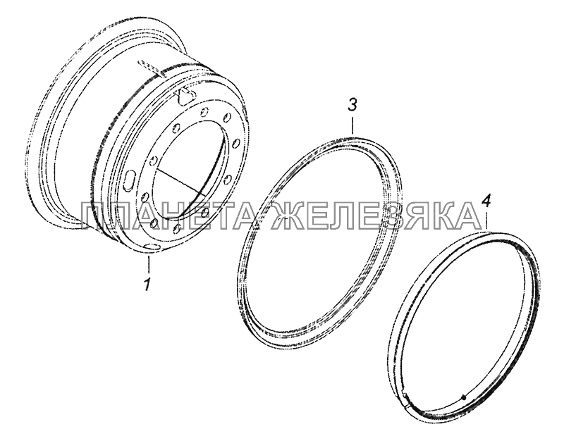 65115-3101012-50 Колесо дисковое 7,5-20 КамАЗ-43253 (Часть-1)