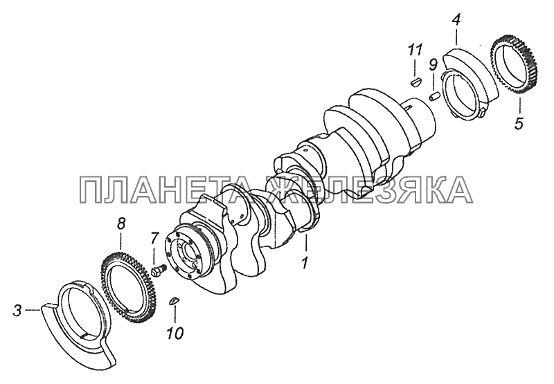 740.13-1005008-10 Вал коленчатый КамАЗ-43253 (Часть-1)