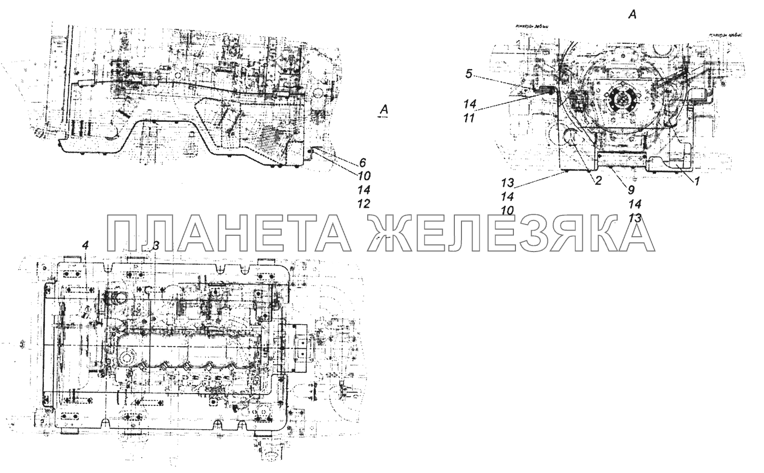 43225-1080010 Установка шумоизоляционного экрана силового агрегата нижнего КамАЗ-43253 (Часть-1)