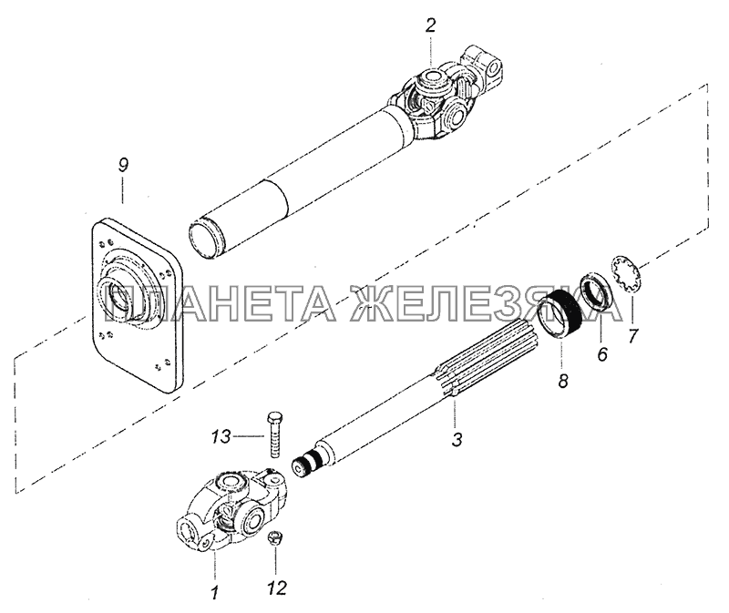 43255-3422010-19 Вал карданный КамАЗ-43253 (Часть-2)