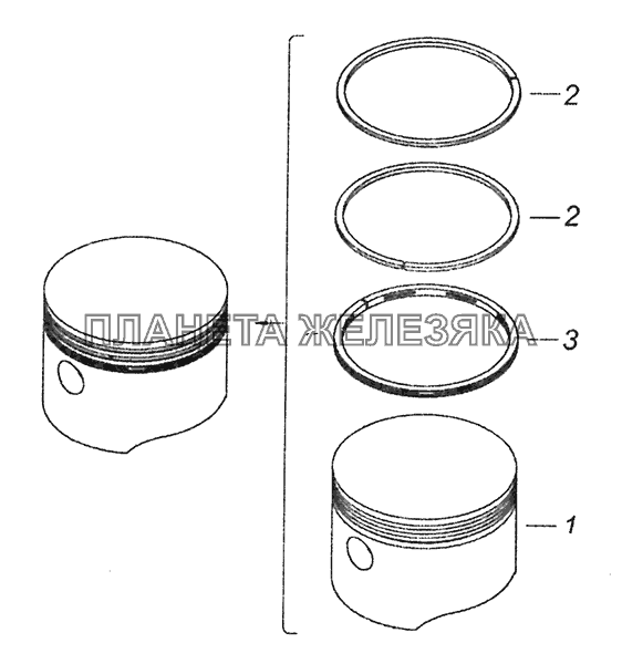 53205-3509154 Поршень в сборе КамАЗ-43253 (Часть-2)