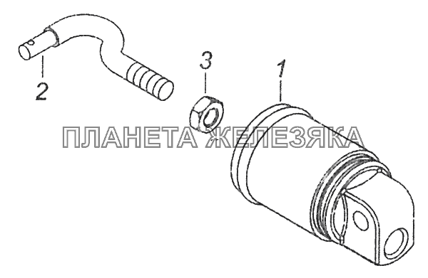 53215-3570105-54 Пневмоцилиндр вспомогательного тормоза КамАЗ-43253 (Часть-2)