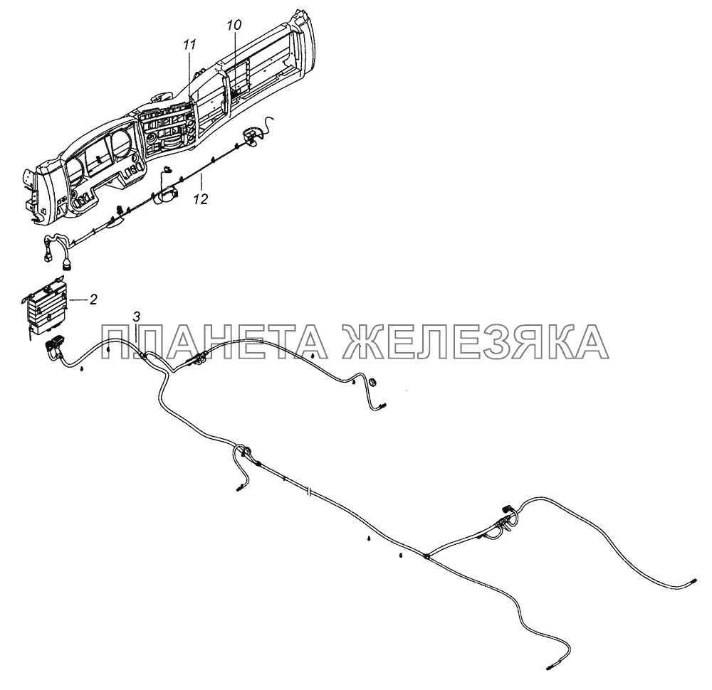 43255-4000012-30 АБС. Расположение на автомобиле КамАЗ-43253, 43255 (Евро-4)