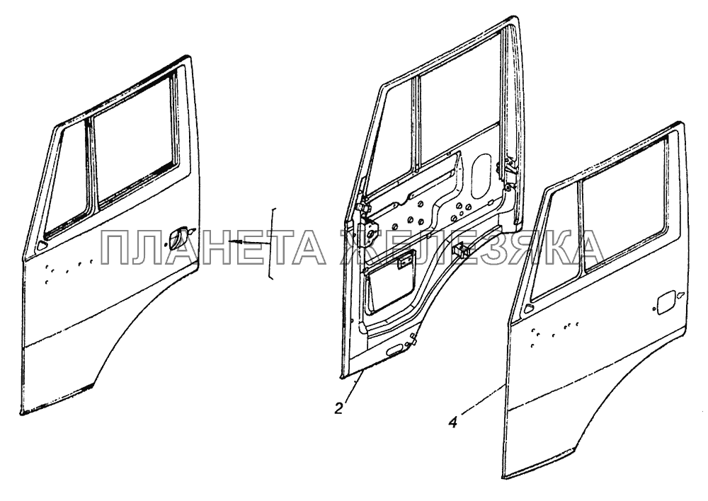 53205-6100015 Дверь левая КамАЗ-43253, 43255 (Евро-4)