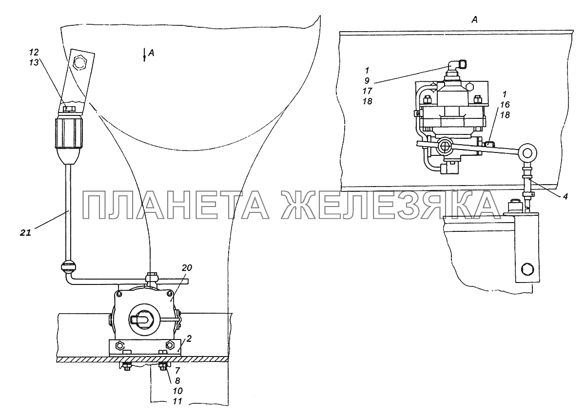 4925-3500033 Установка регулятора тормозных сил КамАЗ-43255 (Евро-2)