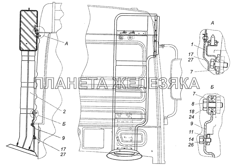 4308-1109003 Установка воздухозаборника КамАЗ-43255 (Евро-2)