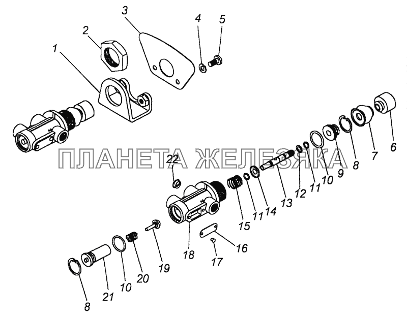 100-3537110 Кран аварийного растормаживания в сборе КамАЗ-43255 (Евро-2)