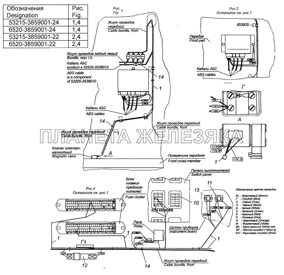 53215-3859001-24 Установка электрооборудования АБС КамАЗ-43255 (Евро-2)