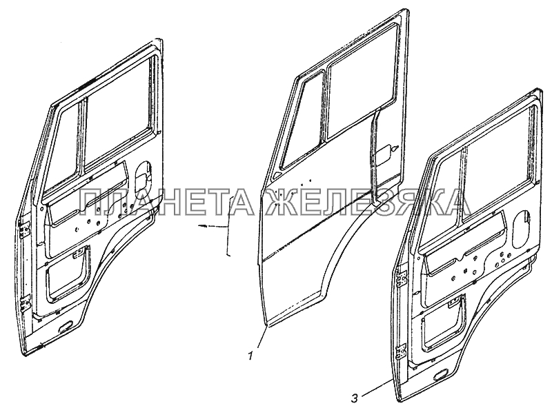 53205-6100014 Дверь правая КамАЗ-43255 (Евро-2)