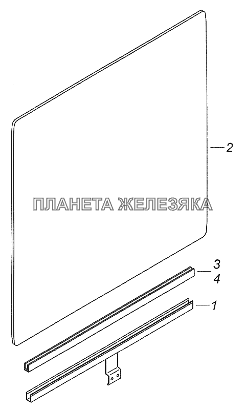 53205-6103210 Стекло двери опускное КамАЗ-43255 (Евро-2)