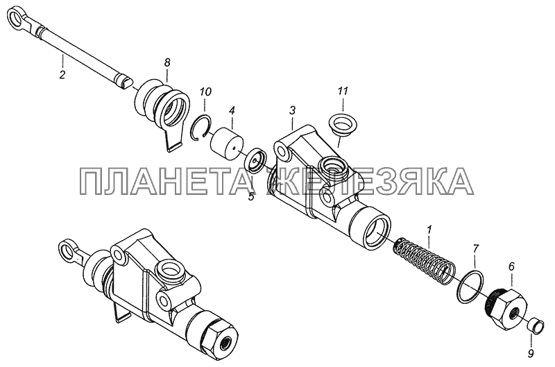 5320-1602512 Главный цилиндр КамАЗ-43255 (Евро-2)