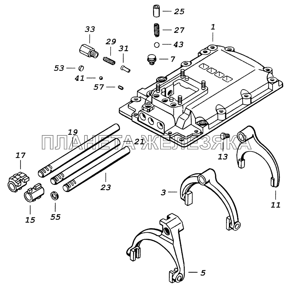 14.1702010 Механизм переключения передач КамАЗ-43255 (Евро-2)