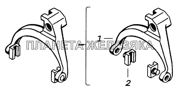14.1702031 Вилка переключения 4-ой и 5-ой передач КамАЗ-43255 (Евро-2)