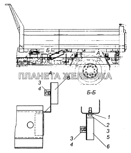 43255-3731001-17 Установка боковых габаритных фонарей КамАЗ-43255 (Евро-3)