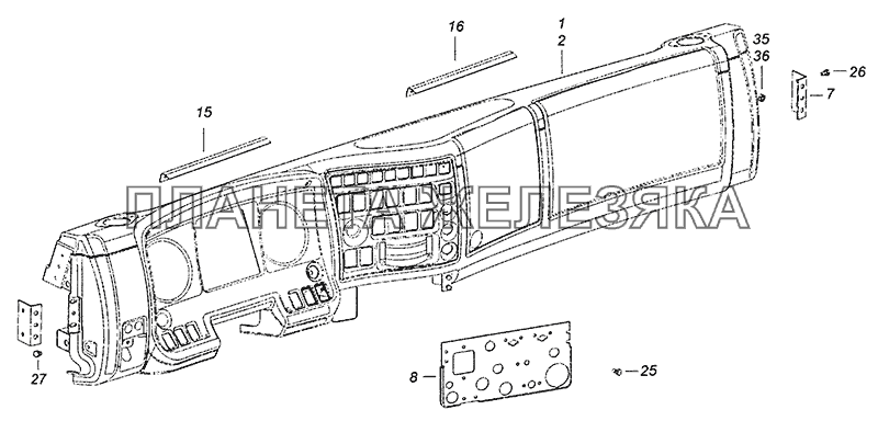 6560-5300023-10 Установка панели приборов КамАЗ-43255 (Евро-3)