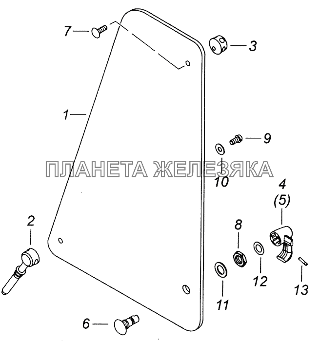 5320-6103051-01 Стекло форточки двери КамАЗ-43255 (Евро-3)