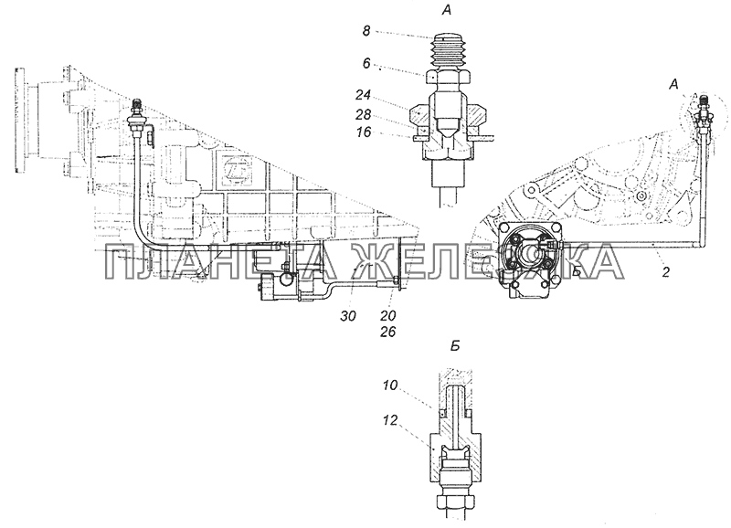 43255-1609509-10 Установка пневмогидравлического усилителя КамАЗ-43255 (Евро-3)