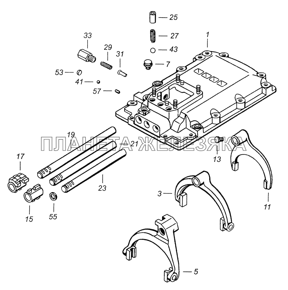 14.1702010 Механизм переключения передач КамАЗ-43255 (Евро-3)