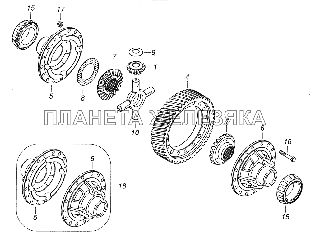 53215-2403010-10 Дифференциал заднего моста КамАЗ-43255 (Евро-3)