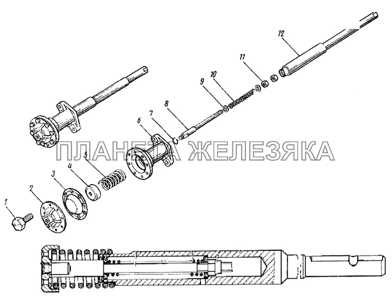 Механизм выключения высшей передачи раздаточной коробки КамАЗ-4326